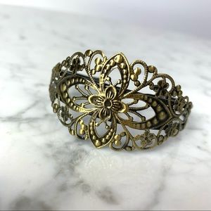 Fashion Jewelry • Antique Brass Filigree Bracelet